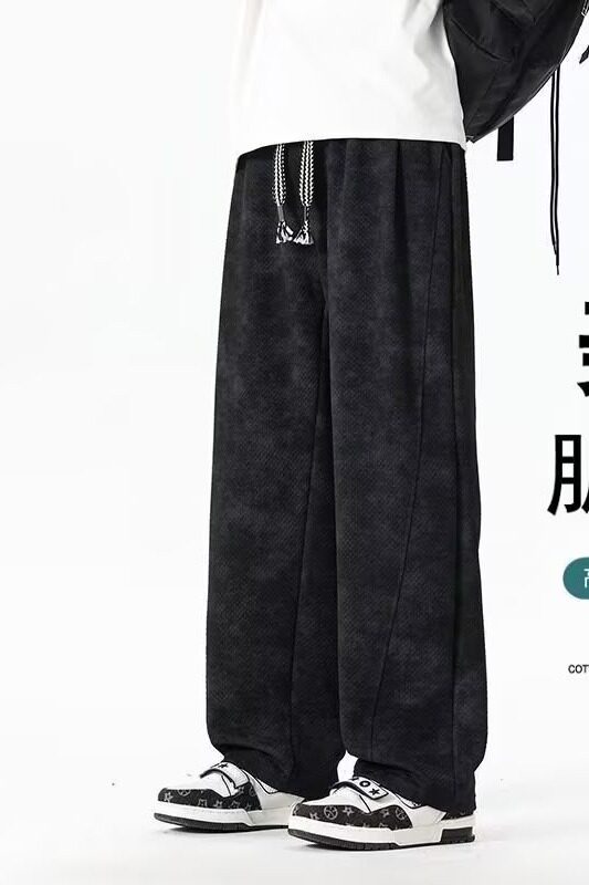 【235】秋冬加绒阔腿休闲裤男宽松显瘦直筒长裤A079-K207-P36,男装卫衣,电商A079