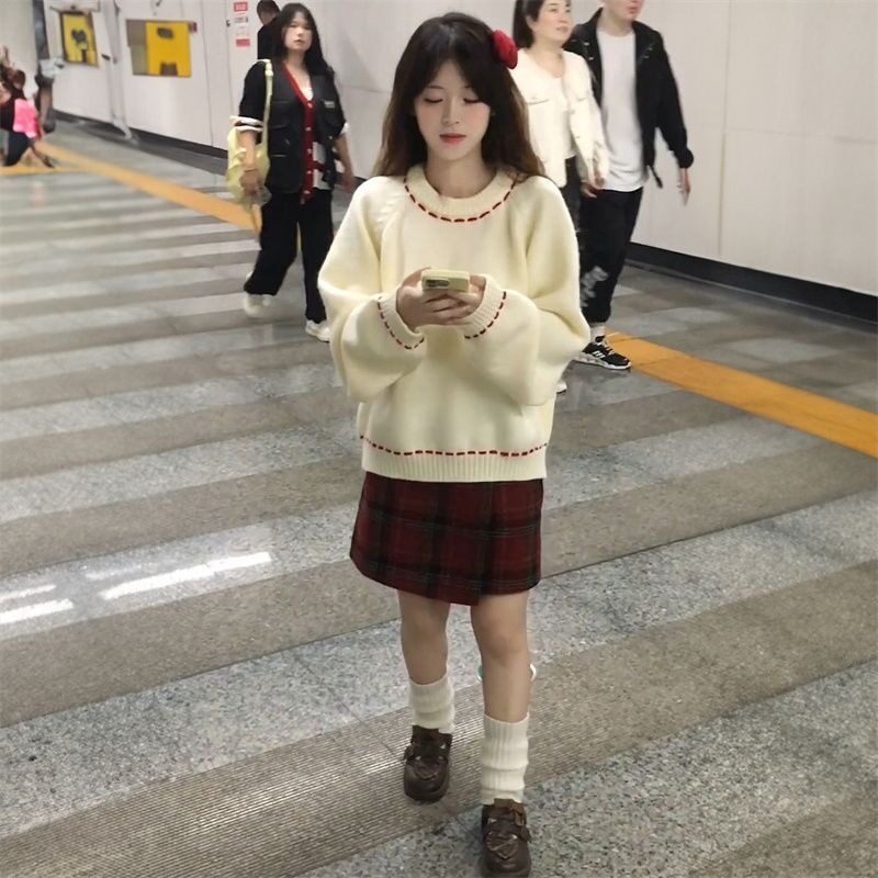 【243】圆领套头毛衣女冬季新款软糯百搭针织衫A079-6188-P55,男装针织衫/毛衣,电商A079