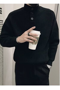 【201】25宽松时尚排扣高领休闲打底针织衫A079-MY3488-P63图片