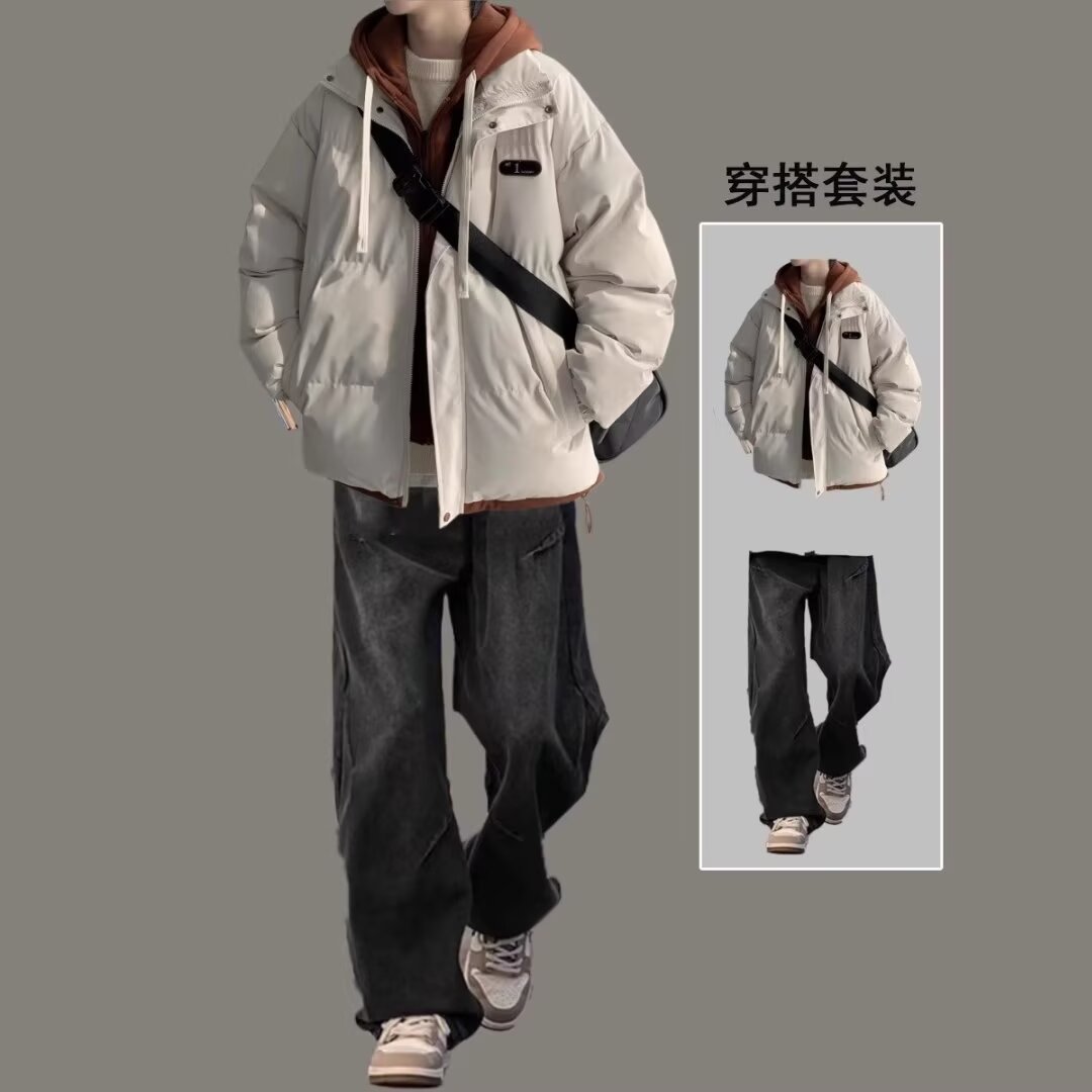 【网104】12冬季加厚棉服套装男生假两件棉衣外套A079-8029-P69,男装棉衣,电商A079