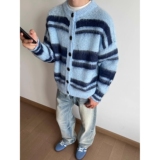 【网7】毛衣开衫外套男女秋冬季氛围感针织衫A079-MY9564-P63，男装针织衫/毛衣，电商A079