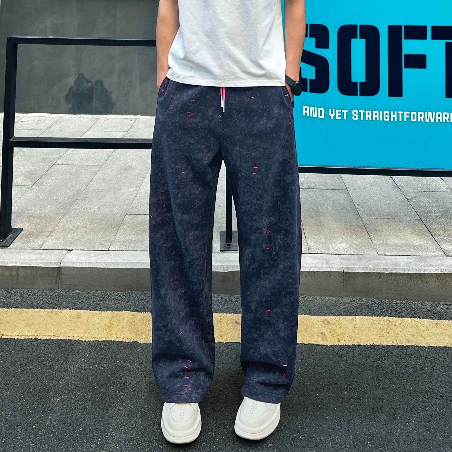 【194】运动休闲长裤男潮流宽松直筒卫裤A079-X50-P44,男装休闲裤,电商A079