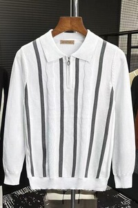 【网2】条纹休闲撞色条纹翻领POLO衫男装A079-514-P49图片