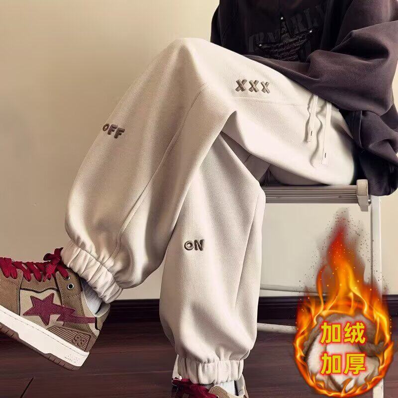 【235】男士冬季加绒新款宽松束脚卫裤休闲长裤A079-K105-P35，男装休闲裤，电商A079