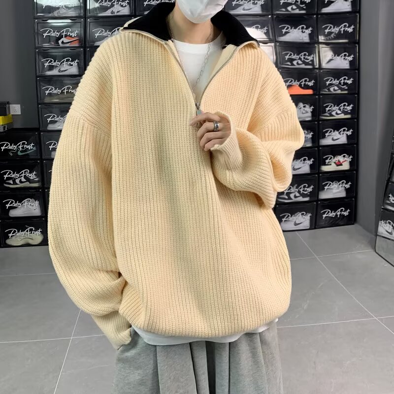 【101】半拉链针织衫长袖毛衣新款A079-M7159-P49,男装针织衫/毛衣,电商A079