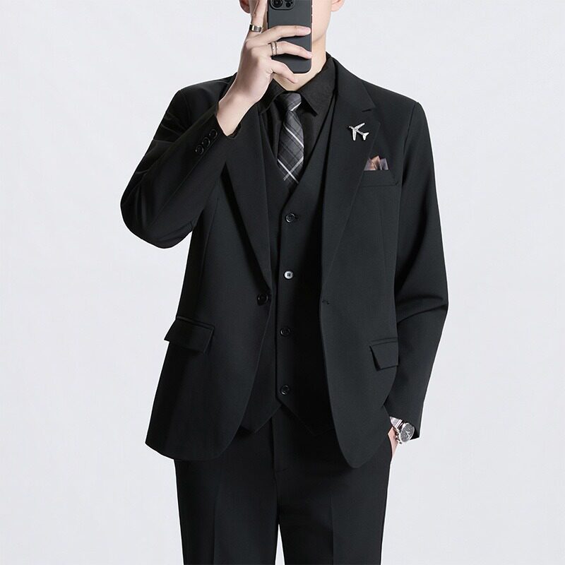 [001]西装套装男商务休闲新郎结婚礼西服三件套A079-TZ01-P74-183,男装西服套装,电商A079