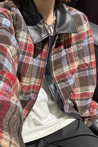 【网7】25两面穿格子PU皮夹克男A079-JK8565-P69图片