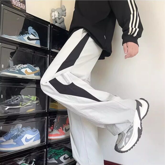 【网102】撞色休闲裤男春秋款直筒宽松A079-AC05-P37,男装休闲裤,电商A079