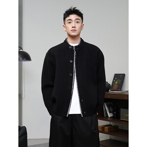 【8】假两件格子拼接毛衣衬衫男百搭开衫毛衣外套A079-MY0011-P61,男装针织衫/毛衣,电商A079