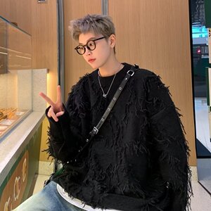 【网2】秋冬款坏感流苏毛衣男圆领针织衫A079-YM57-P60图片
