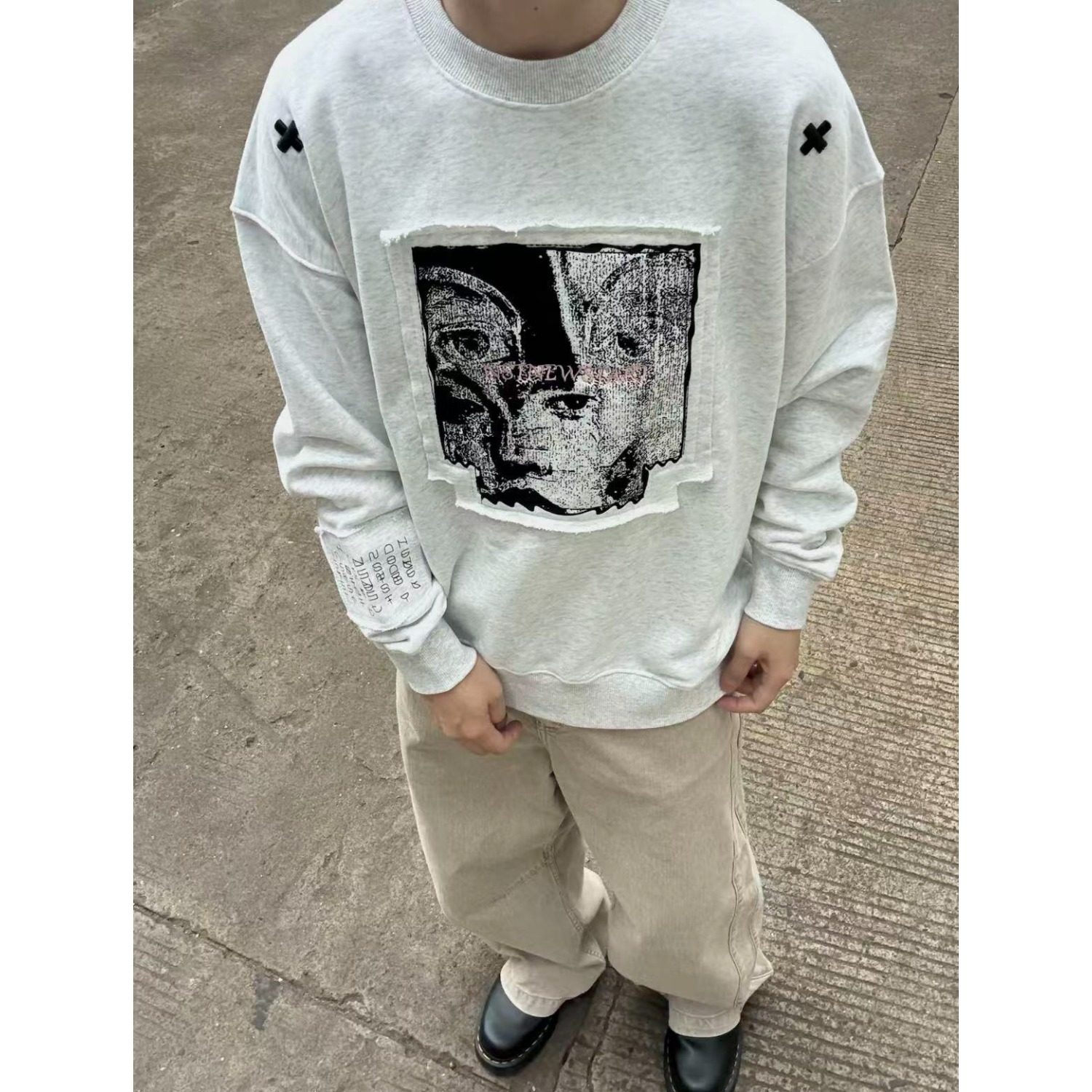 【网29】纯棉华棉-圆领卫衣-刺绣-原版贴布做法A079-1092--P42，男装卫衣，电商A079