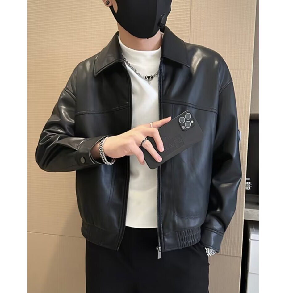 【079】男款潮流夹克短款上衣2025新外套A079-W97-P64,男装夹克,电商A079