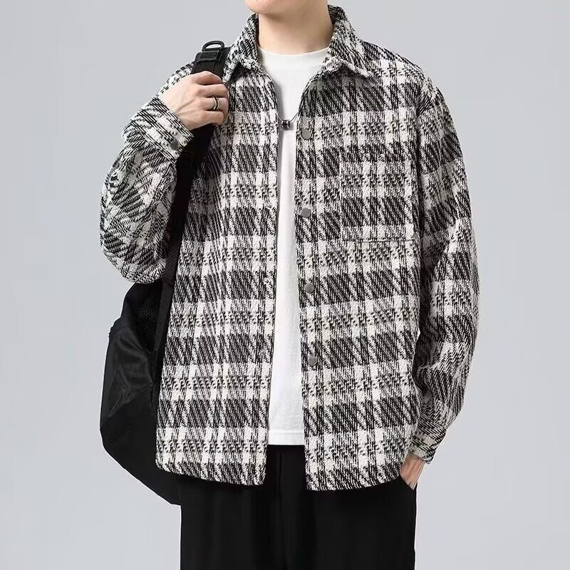 【208】小香风外套男款宽松休闲毛呢夹克A079-CS440-P46,男装夹克,电商A079