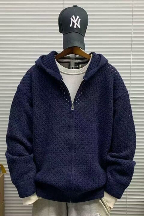 【网2】针织衫2025冬季新款加厚保暖叠穿上衣A079-YM92-P44,男装针织衫/毛衣,电商A079