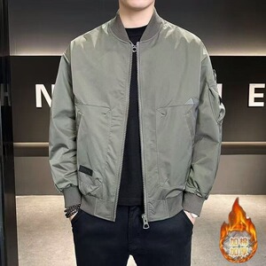 【001】加绒加厚男装外套棒球领飞行员夹克外套A079-G1603-P64图片