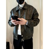 【65】皮衣男翻领2025年时气机车皮夹克外套A079-9127-P66，男装夹克，电商A079