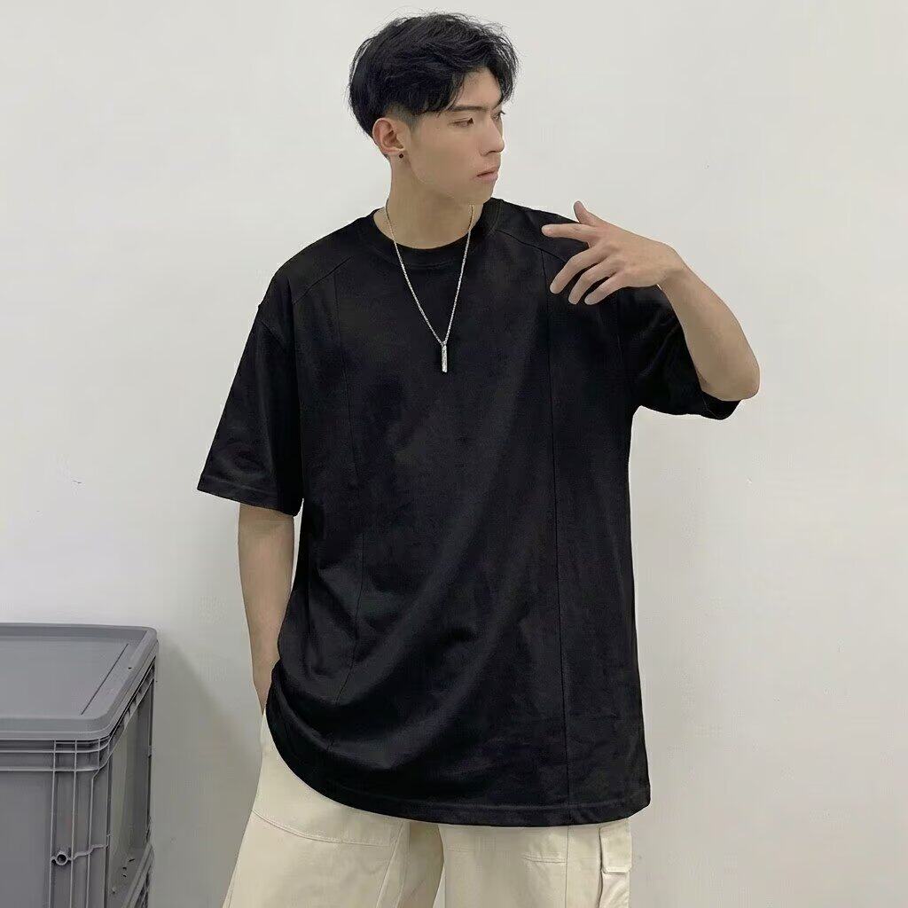 [003]男装纯色宽松情侣男女半袖T恤短袖上衣A079-D907-P24,男装T恤,电商A079