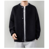 【079】5针织假两件开衫毛衣秋冬季复古纯色外套A079-M9209-P69，男装针织衫/毛衣，电商A079