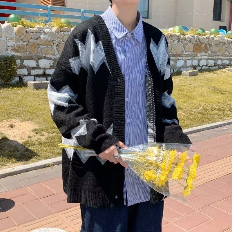 【网】2秋冬款针织衫慵懒风开衫毛衣男外套A079-B37-P42,男装针织衫/毛衣,电商A079