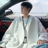 拉链开衫毛衣男秋冬季宽松休闲简约针织衫外套A079-MY47-P75，男装针织衫/毛衣，电商A079