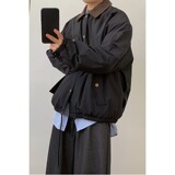 [001]拼接翻领灯芯绒外套复古工装哈灵顿夹克男A079-A129-P74，男装夹克，电商A079