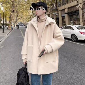【网136】25羊羔毛妮子大衣男士冬季加厚毛呢外套A079-J51-P85图片