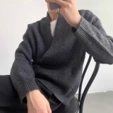 【网32】开衫道袍毛衣秋冬季老钱慵懒风针织衫外套A079-2370-P52，男装针织衫/毛衣，电商A079