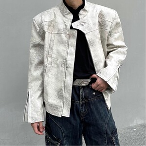 【网7】男宽松潮男短款垫肩夹克外套A079-8552-P75图片