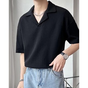 [012] 短袖POLO衫男宽松半袖上衣V型翻领t恤男A079-T538-P27，男装T恤，电商A079