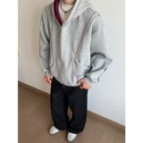 [【网138】开衫连帽卫衣外套男女宽松基础百搭A079-W138-P55，女装短外套，电商A079
