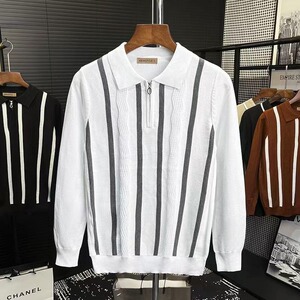 【网2】休闲撞色条纹翻领POLO衫男装A079-514-P49图片