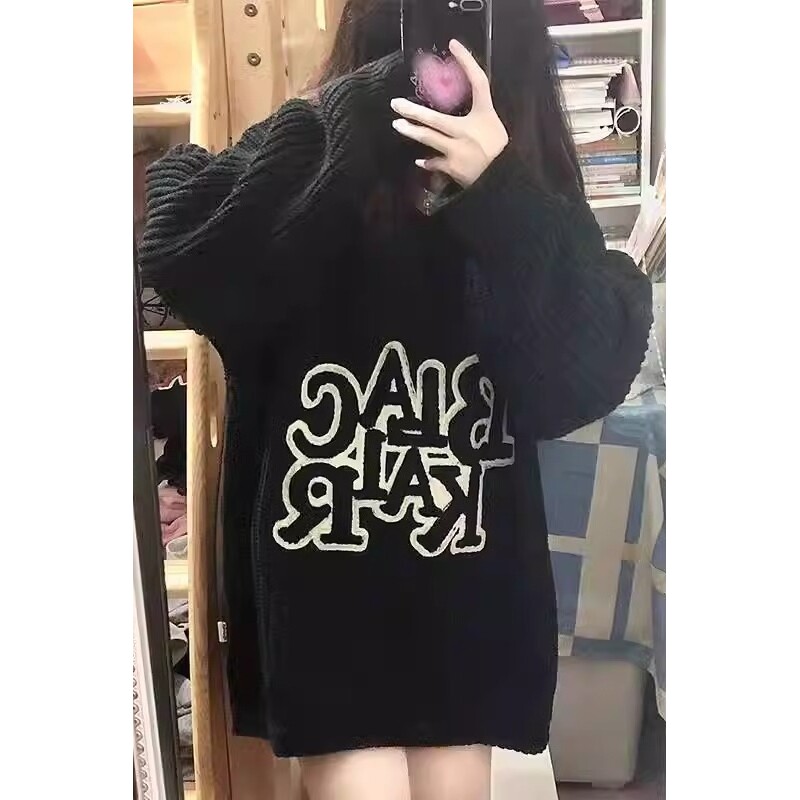【59】刺绣圆领针织衫女秋冬新款潮宽松百搭A079-MY03-P49,男装针织衫/毛衣,电商A079