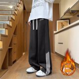 【235】5拼接加绒运动卫裤男宽松大码直筒A079-K164加绒-P40，男装休闲裤，电商A079