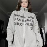 印花立领开衫毛衣Cleanfit慵懒风软糯针织衫外套A079-M241-P57，男装针织衫/毛衣，电商A079