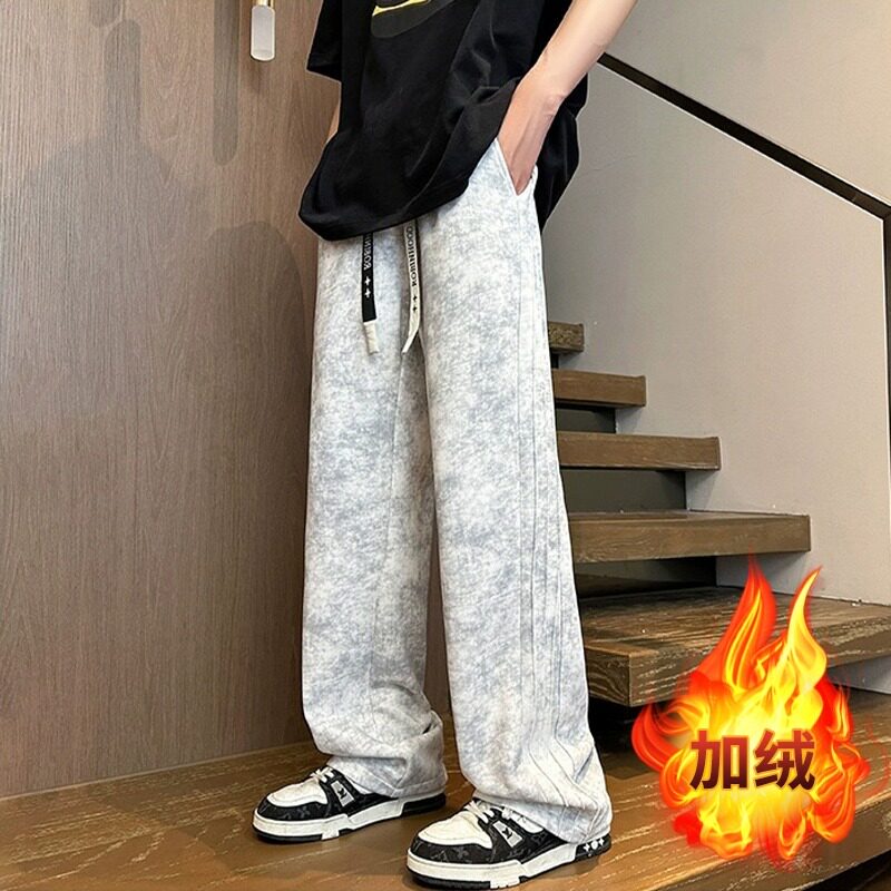 【网97】5加绒加厚裤子男士秋冬季宽松直筒裤A079-K156-P36-38,男装卫衣,电商A079
