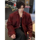 【网23】纯色翻领夹克男女款2025春秋季新款A079-J442-P55，男装夹克，电商A079