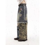 【104】休闲直筒拼接牛仔裤A079-M606-P60，男装牛仔裤，电商A079