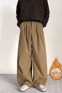 【411针织加绒加厚新款高腰休闲宽松阔腿裤男A079-A8071加绒-P51图片