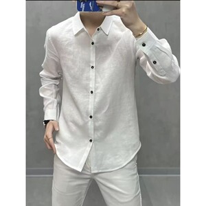 【网14】25秋冬款棉麻男士新品长袖衬衫A079-RS128-P34