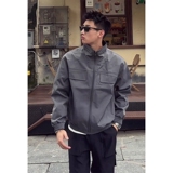 【网3】25灰色立领飞行员夹克男秋季新款A079-JK04-P61，男装夹克，电商A079