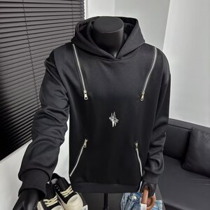 【网59】百搭外套连帽卫衣男秋冬A079-611-P47,黑袜子搭配凉鞋男图片