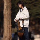 【171】5撞色格纹连帽开衫卫衣男宽松情侣百搭外套A079-W114-P55，女装短外套，电商A079