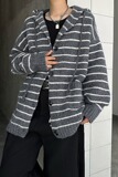 【7】条纹连帽毛衣撞色针织开衫外套A079-MY9574-P64，男装针织衫/毛衣，电商A079