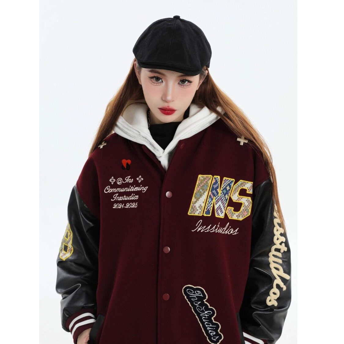 【28】贴布刺绣棒球服夹克外套男女A079-JK782-P64,男装夹克,电商A079