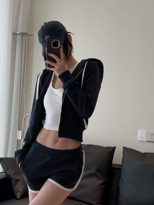 ALGAM CANDY运动休闲短外套 运动短裤两件套套装