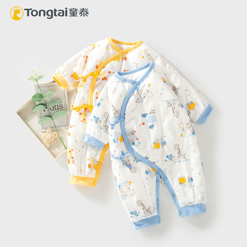 童泰婴儿连体衣0-3月新生宝宝夹棉薄棉纯棉保暖哈衣和服秋冬外出使用感如何?