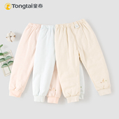 男女宝宝可开裆保暖棉裤 童泰秋冬新款 婴幼儿60克夹棉可爱卡通长裤