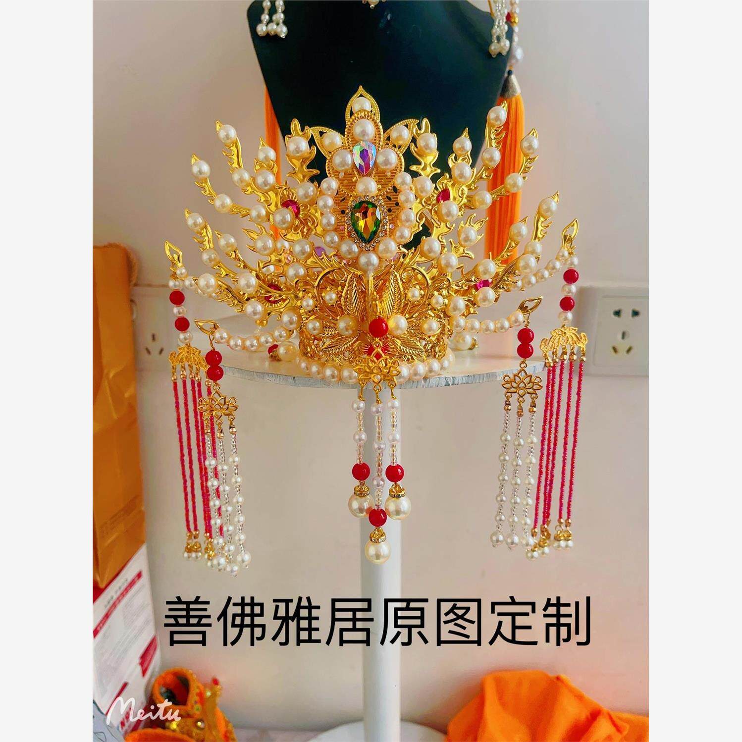 神像小凤冠霞披娘娘凤冠头饰老母凤冠头饰仙家凤冠佛像小凤冠