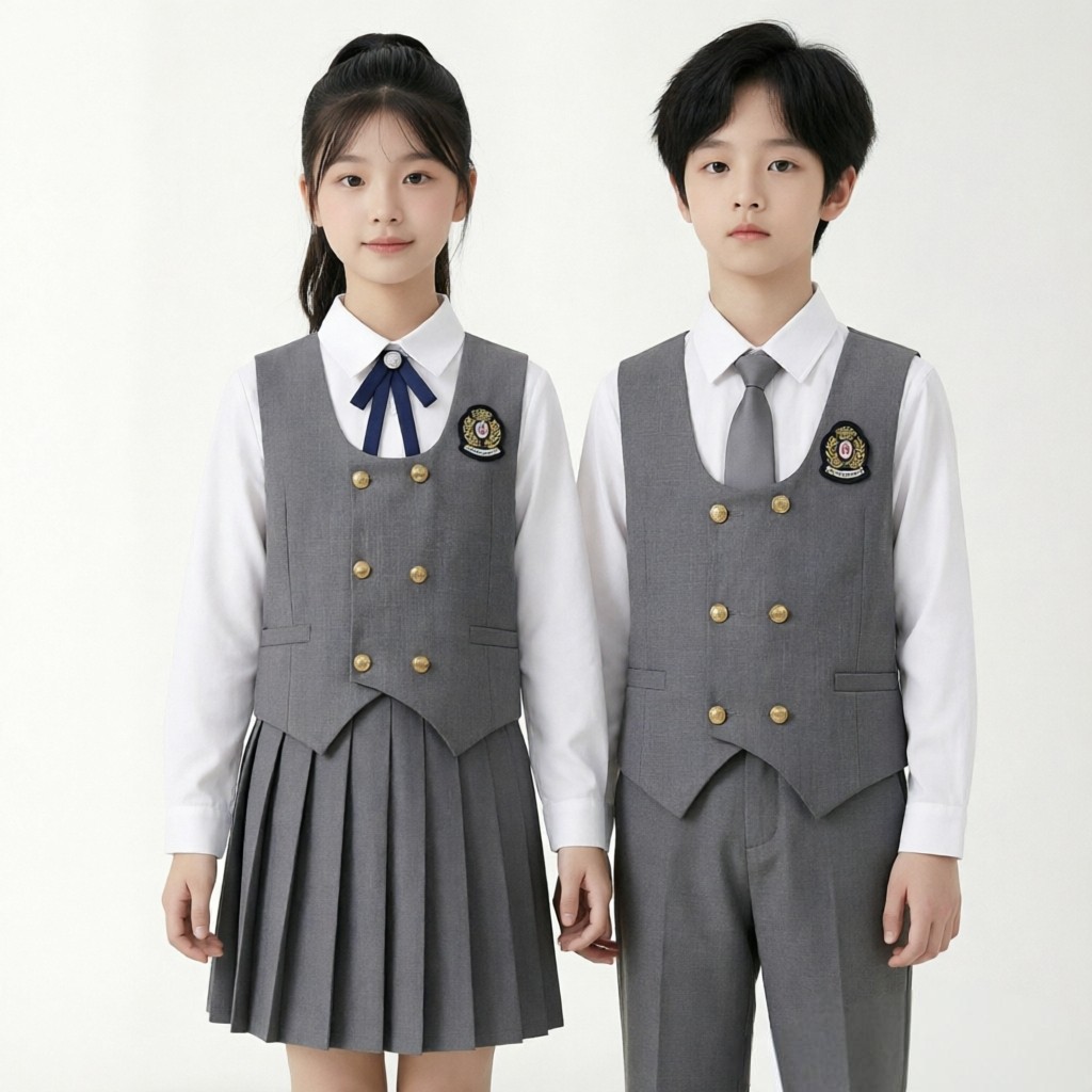 新款初中生合唱演出服女生长裙朗诵比赛男孩礼服运动会表演服装图片