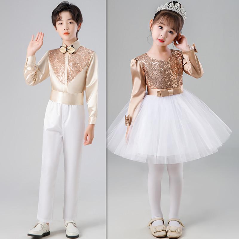 公主蓬蓬白纱裙合唱服